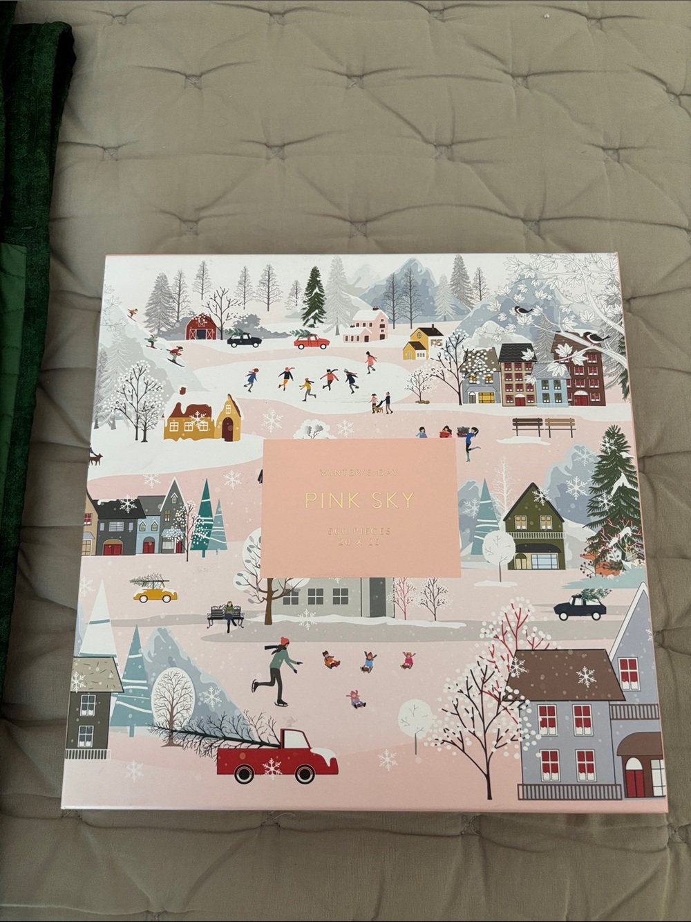 Pink Sky Winter’s Day 500-Piece Holiday Puzzle
